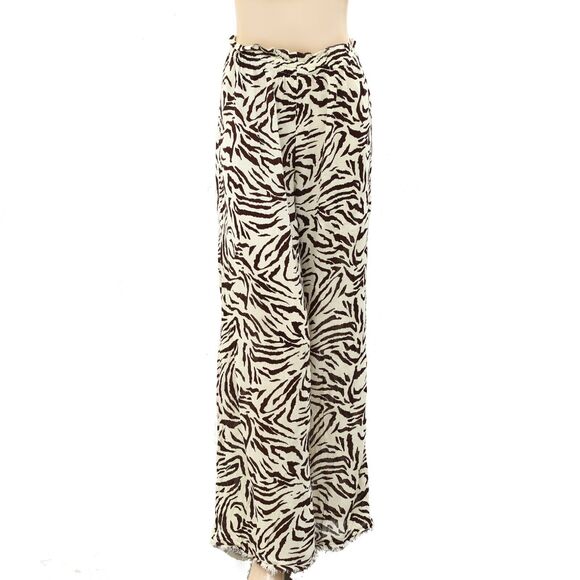 Out From Under UO Fleur Zebra Animal Printed Pants Wide Leg Pull-on M New 250296 - Picture 5 of 9